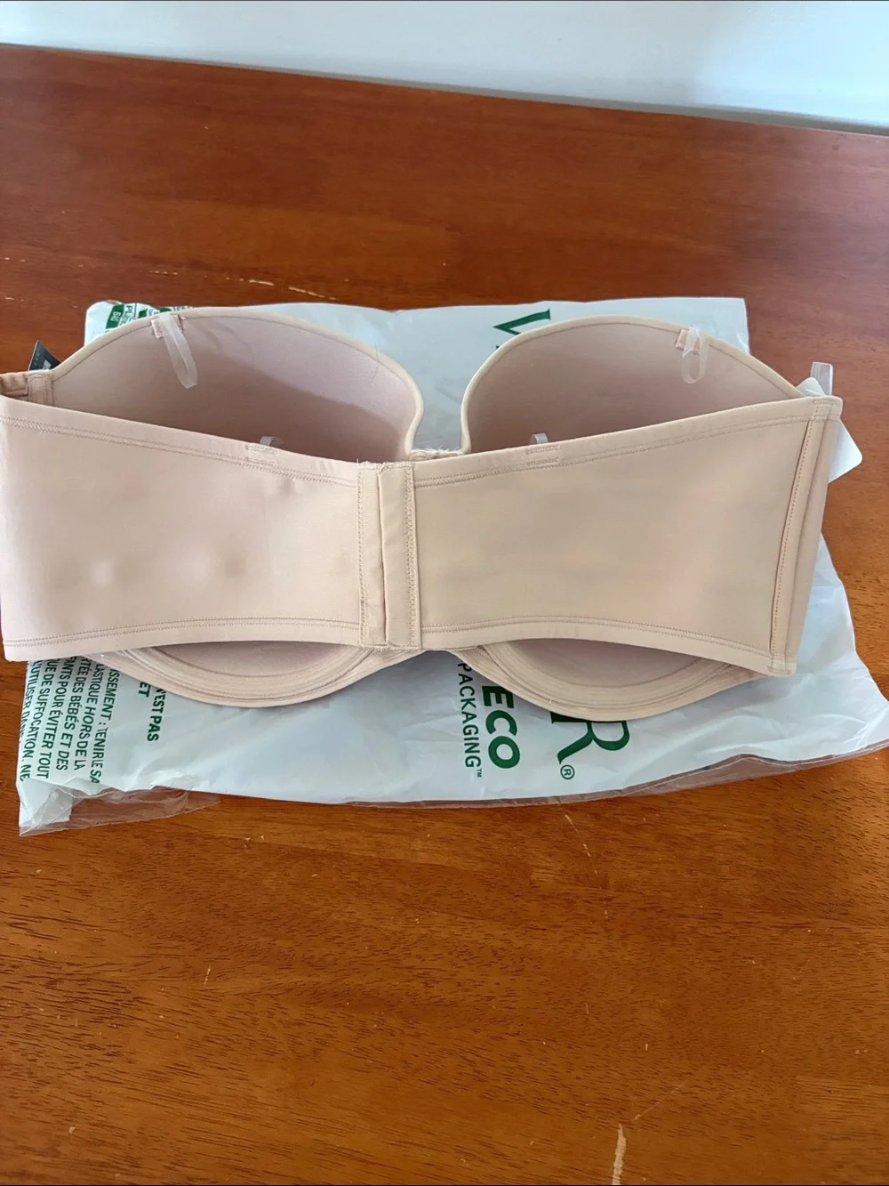 Vanity Fair Rose Beige Strapless Underwire Bandeau Bra